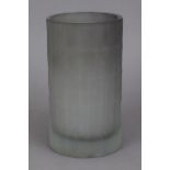 GUNTER LAMBERT Glas-Vasehellgraues, satiniertes Glas, zylindrischer Korpus mit geschliffenem und