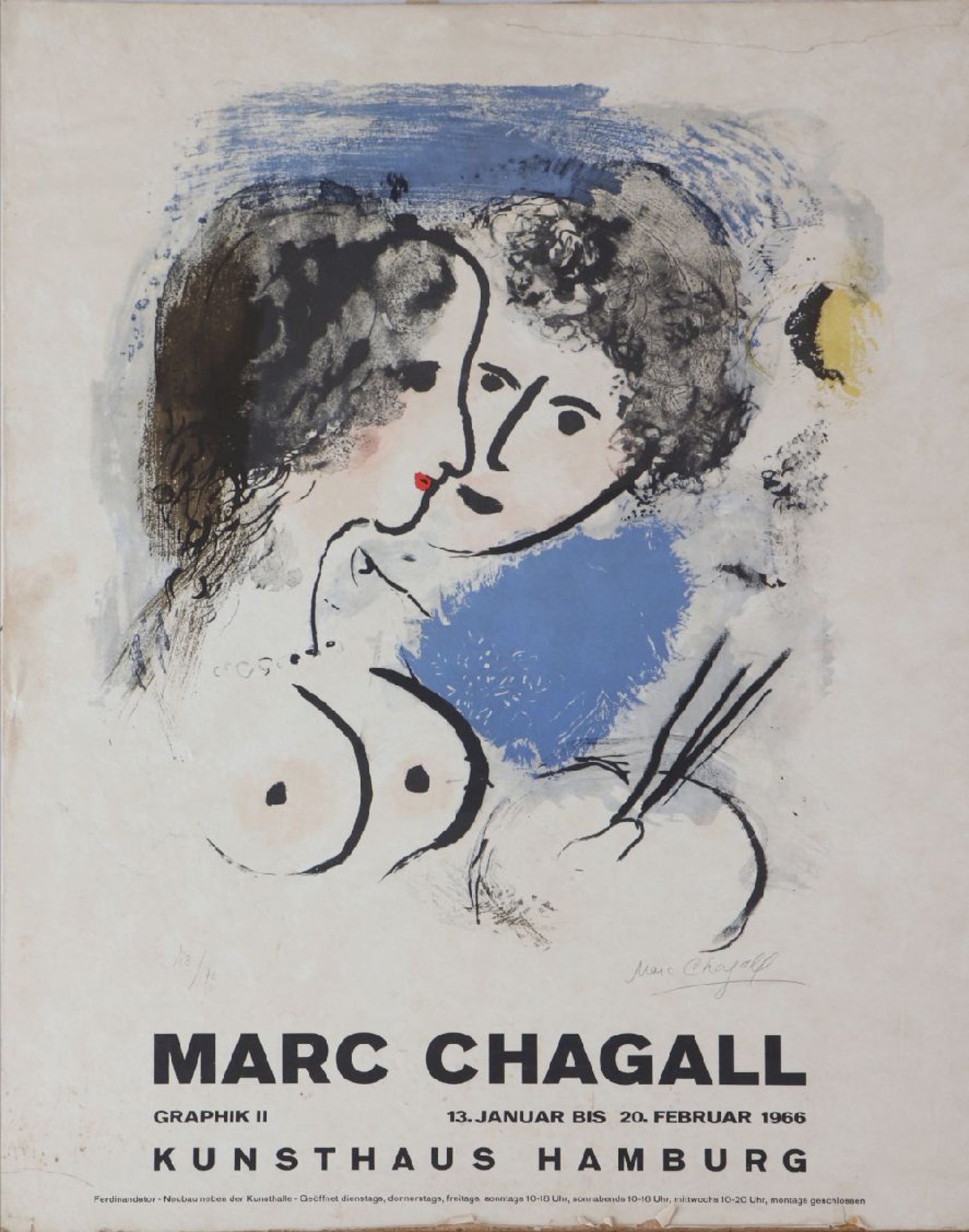 MARC CHAGALL (1887 Peskowatik bei Witebsk - 1985 Saint-Paul-de-Vence)Ausstellungsplakat (