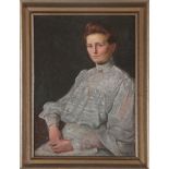 JACOB NÖBBE (1850 Flensburg - 1919 ebenda)Öl auf Leinwand, ¨Porträt einer jungen Frau in