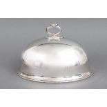 Versilberte Cloche/ServierhaubeAlex Clark, London um 1900, ovaler Grundriß, Perlbänder, Ring-Griff