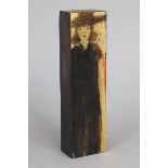 JUAN CASTILLA (1936) Stele ¨Dame mit Hut¨ (1994)Holz, bedruckt, farbig bemalt und goldstaffiert,