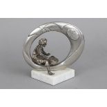 (Werbe-)Figur der 1920er Jahre ¨Madagassischer Pfeffersammler¨wohl Bronze, versilbert, in einem