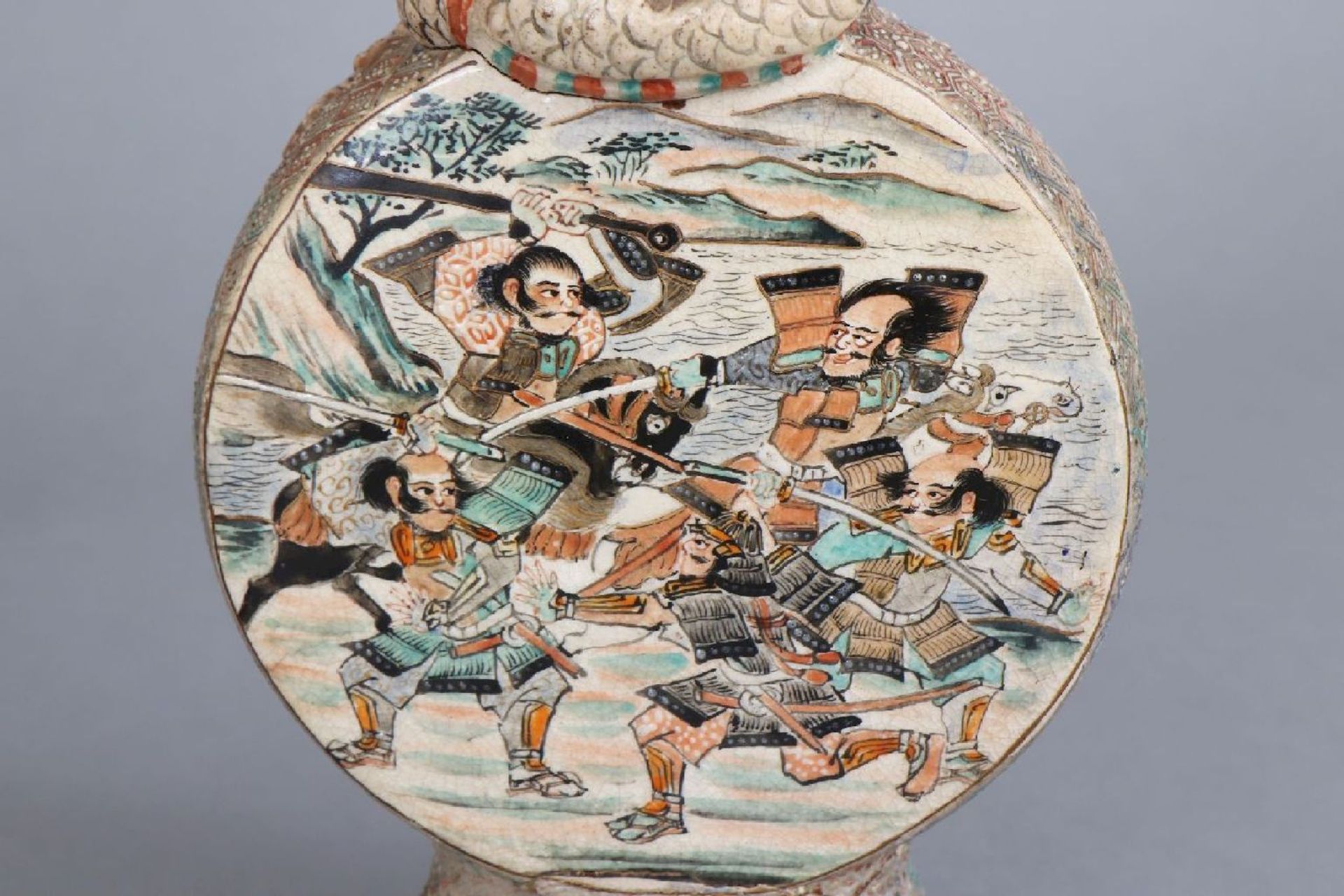 2 Teile japanisches Satsuma Porzellan der Meiji-Epoche (um 1900) - Image 6 of 8