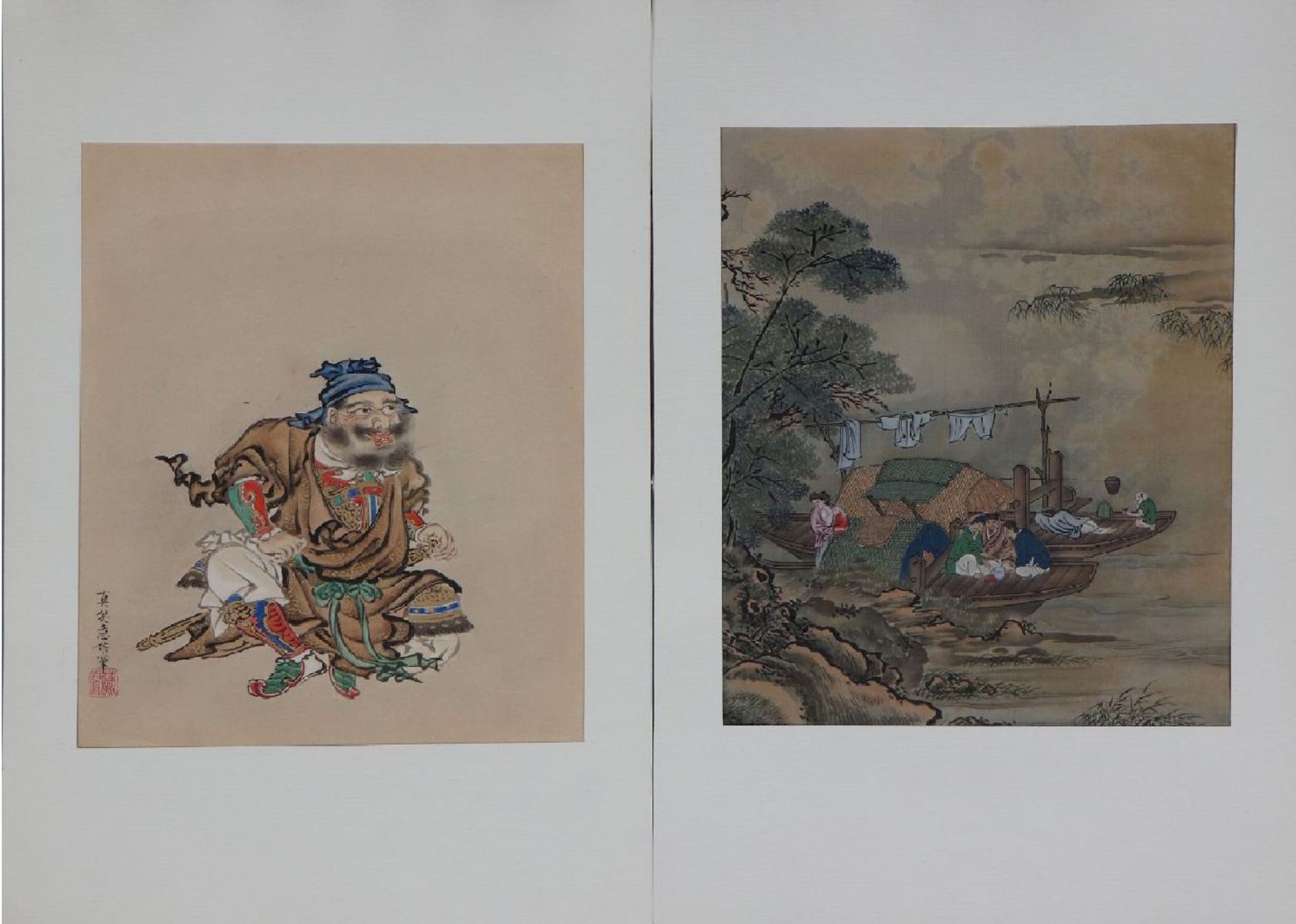 2 japanische Tuschezeichnungen des 19. Jahrhunderts