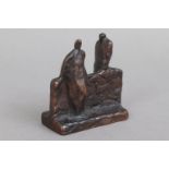 JOACHIM BANG (1946) Bronzefigur ¨2 Figuren an Mauer¨