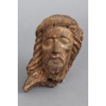 Holzschnitzerei, Fragment einer Figur ¨Kopf Jesu¨