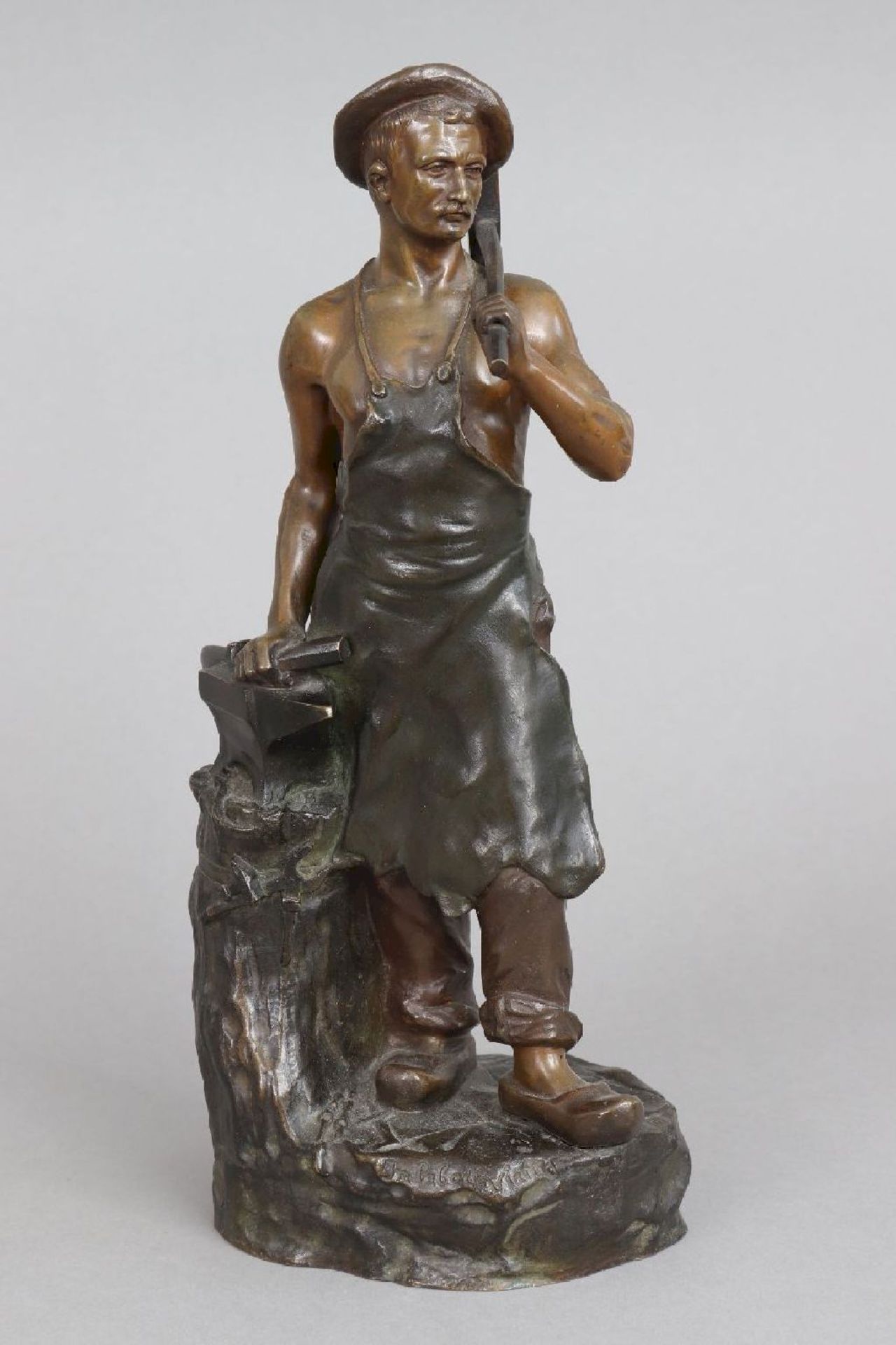 GABOGE (italienischer Bildhauer des 19./20. Jhdts.), Bronzefigur ¨Schmied¨