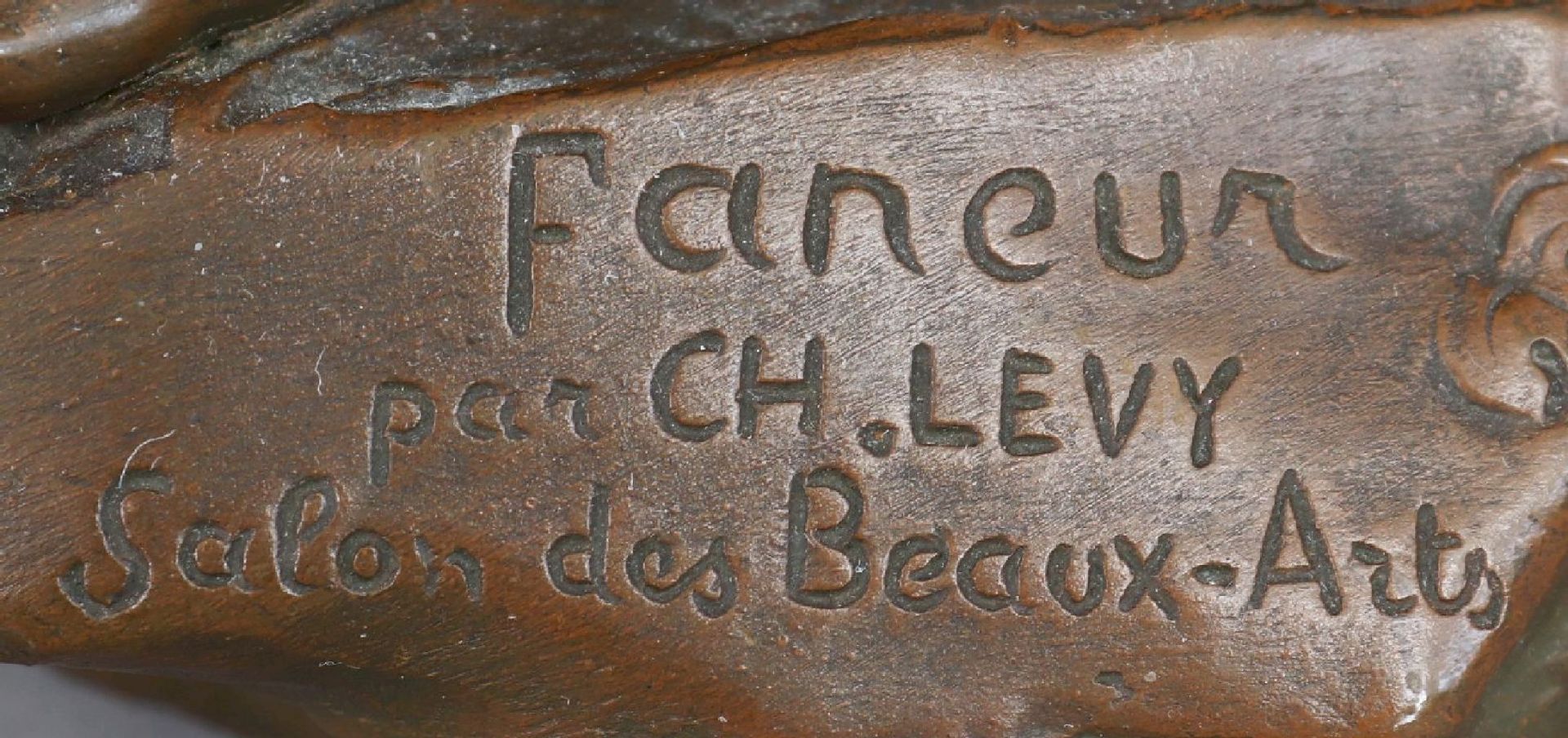 CHARLES OCTAVE LEVY (1820-1899) Bronzefigur ¨Faneur¨ - Image 3 of 5