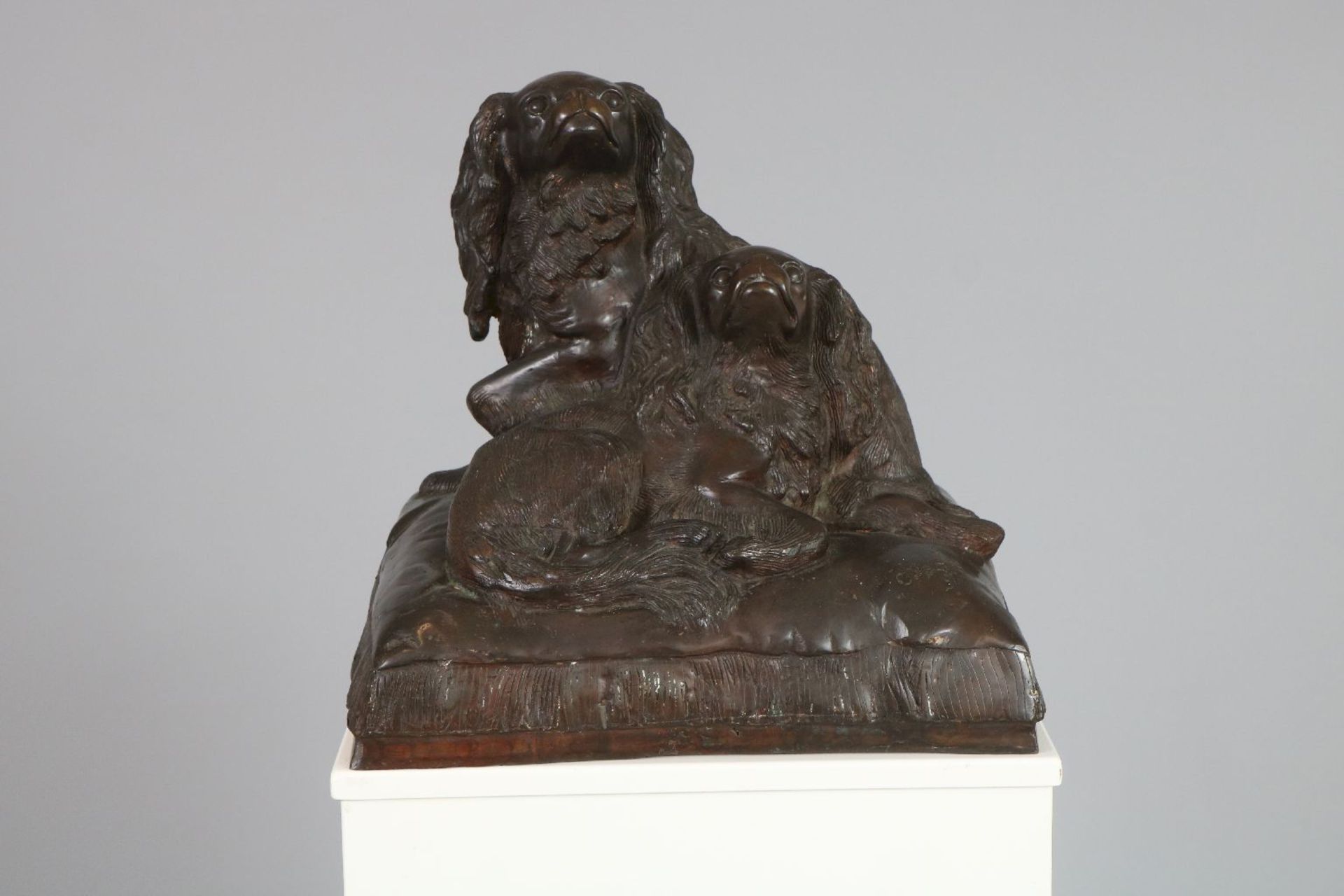 CHARLES VALTON (1851-1918) Bronzefigur ¨2 Pekinesen¨