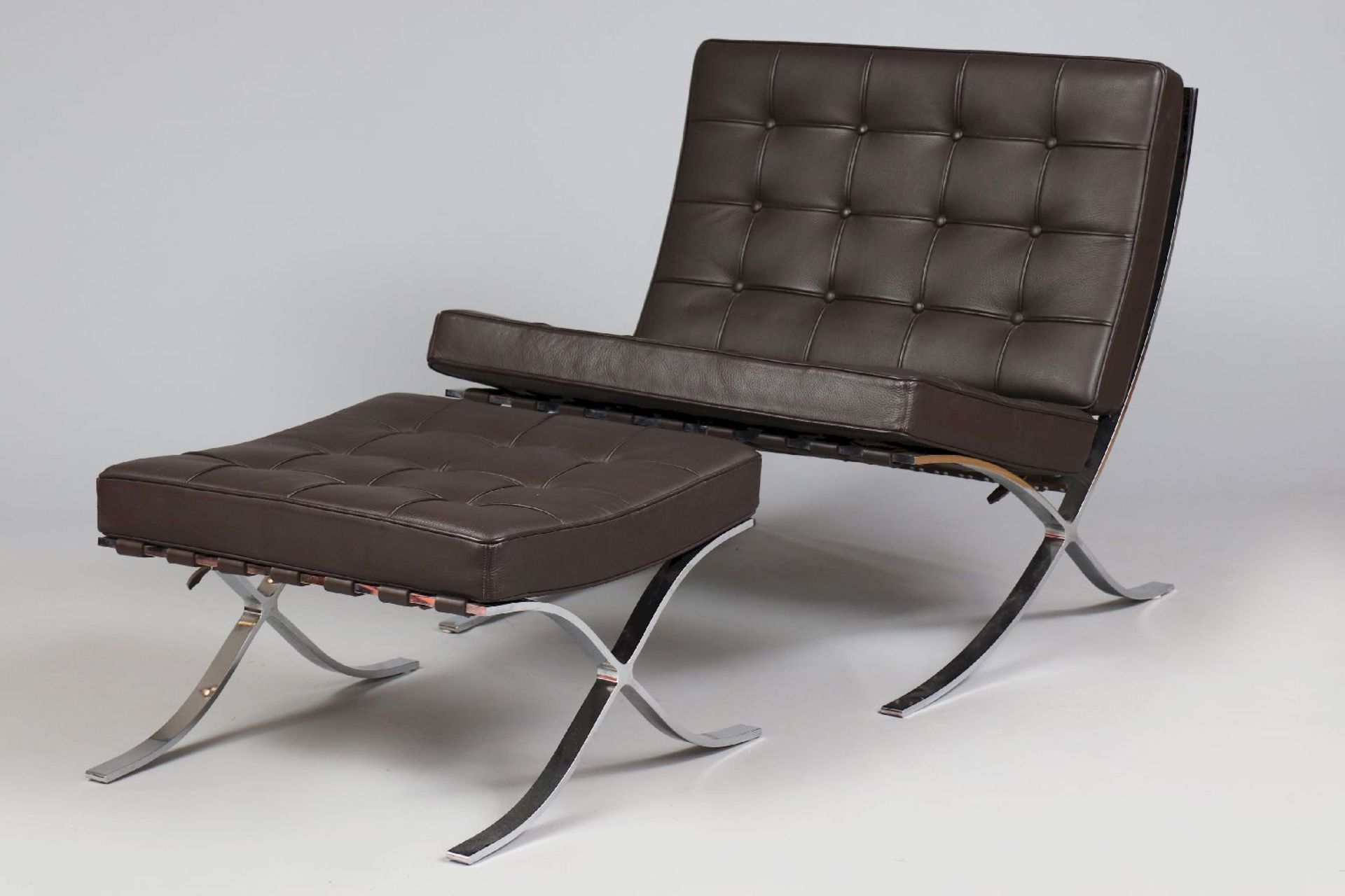 Sessel mit Ottomane im Stile des Bauhaus