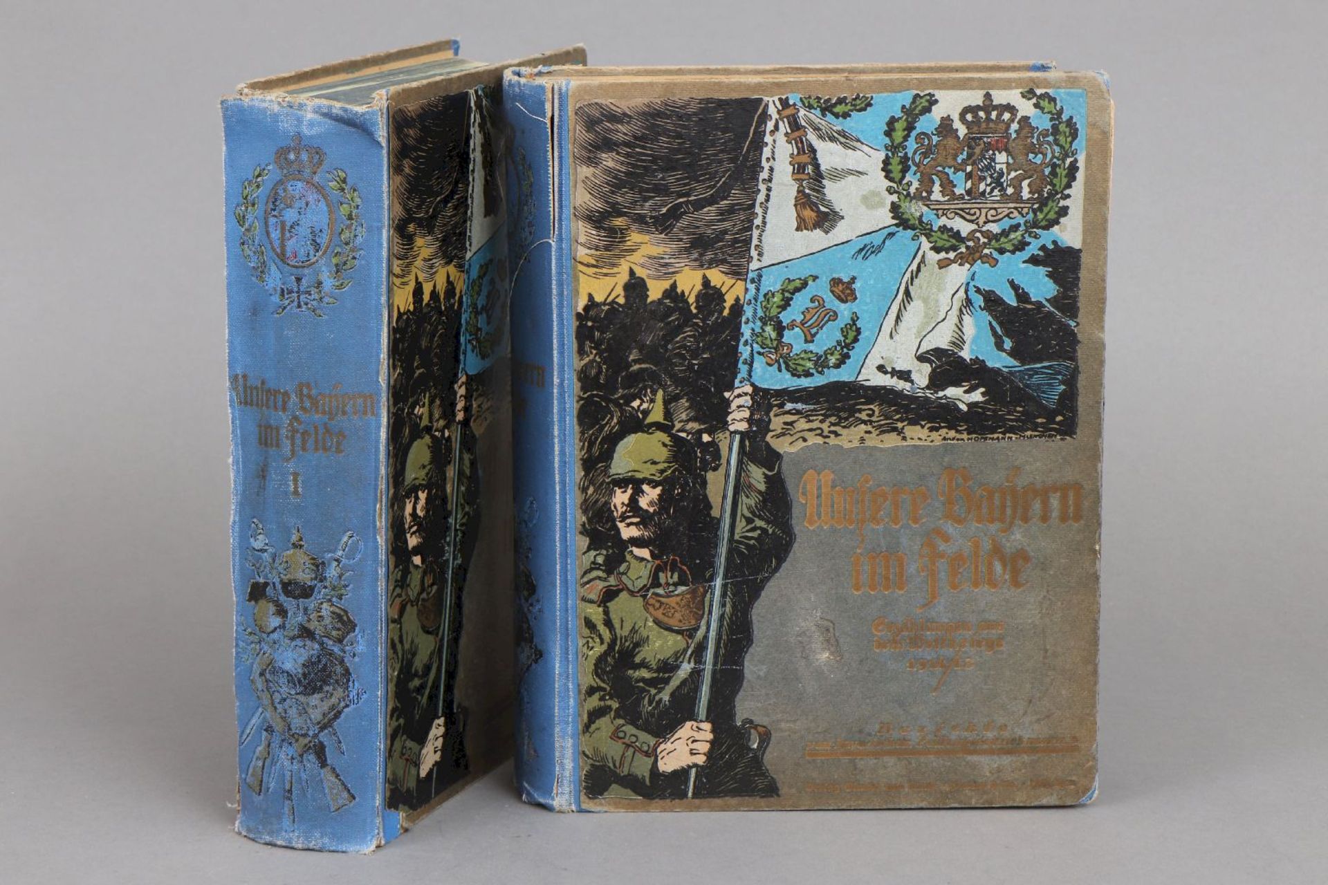 2 Bände ¨Unser Bayern im Felde (Erzählungen aus dem Weltkrieg 1914-18)¨