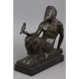 WALTER SCHULZE-THEWIS (1872–nach 1920) Bronzefigur ¨Faun mit Vogel¨