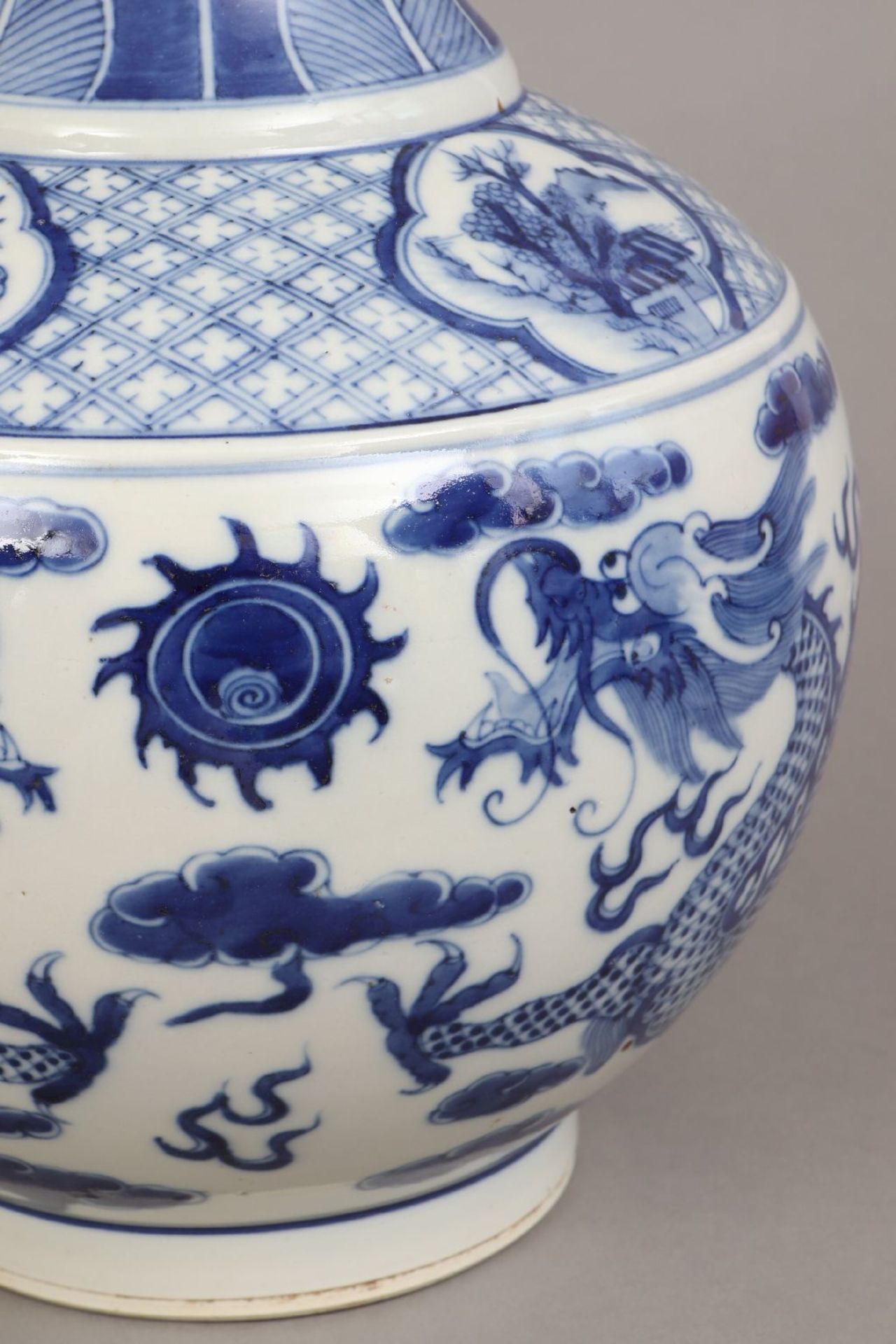 Chinesische Vase mit Blaumalerei - Image 4 of 5