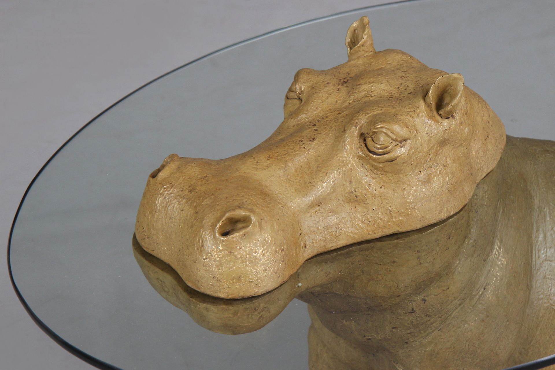 Beistelltisch mit Figur eines Nilpferds (Hippopotamus) - Image 3 of 3