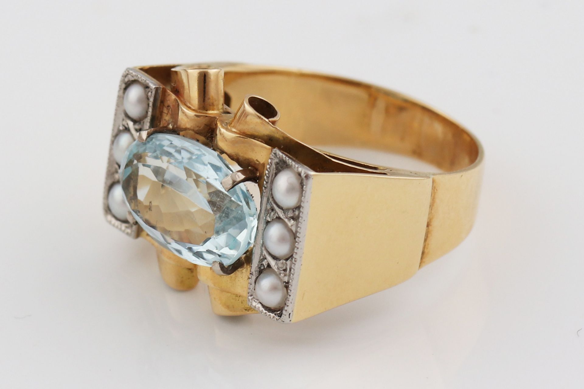 Aquamarin Ring um 1940