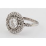 Diamantring im Stile des Art Deco