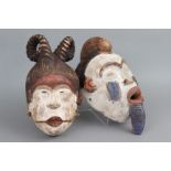 2 afrikanische Tanzmasken der Punu, Gabun