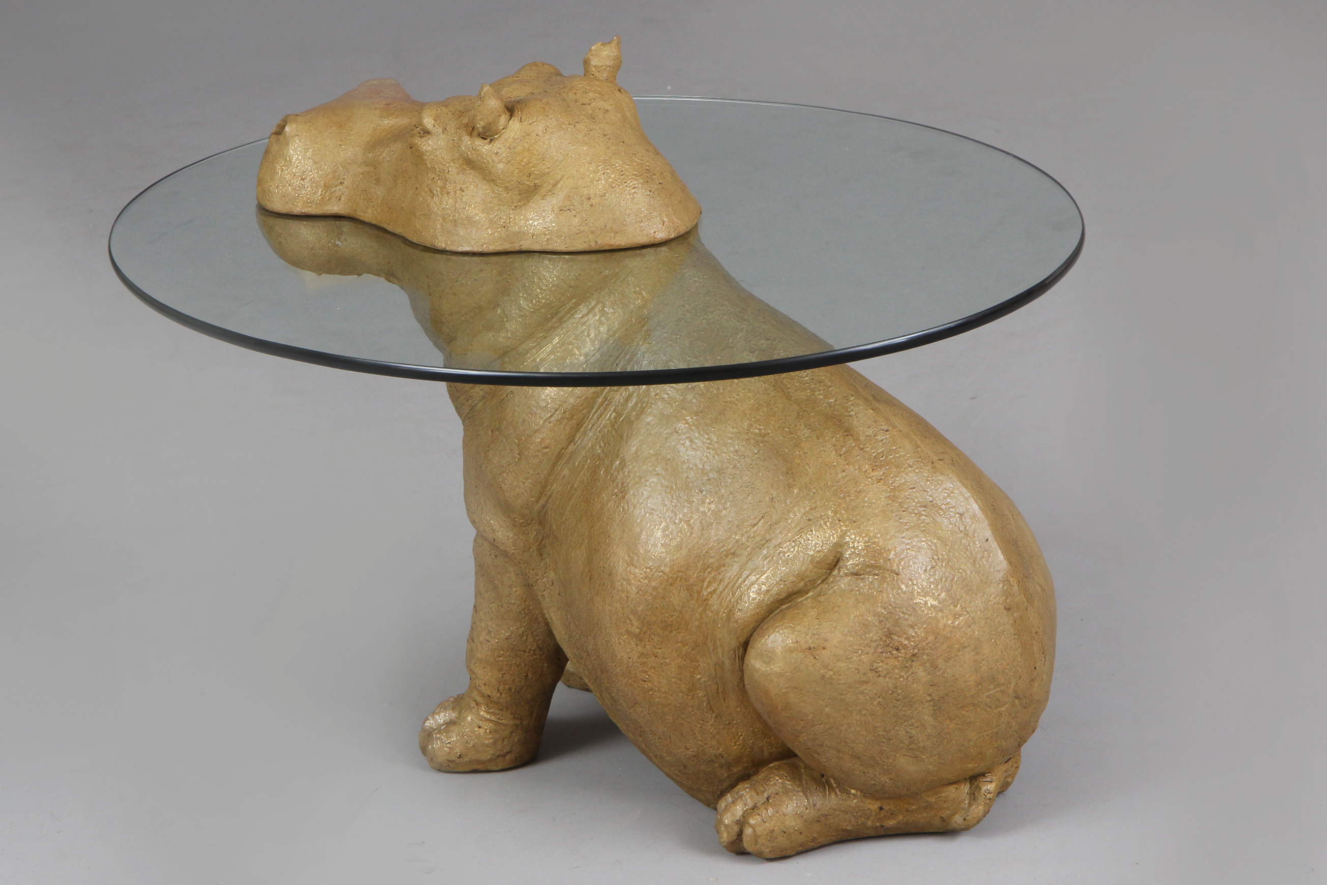 Beistelltisch mit Figur eines Nilpferds (Hippopotamus) - Image 2 of 3
