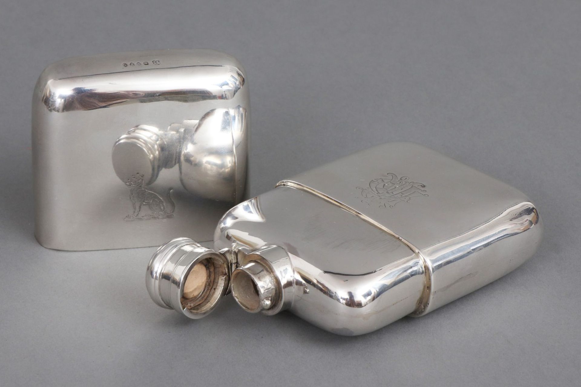 Hip flask, Silber - Image 2 of 3