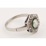 Art Deco Ring mit Smaragd