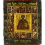 Ikone 'Heiliger Nikolaus von Myra mit 16 Vitaszenen'