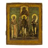 Ikone 'Heiliger Nikolaus, heiliger Johannes, heilige Propheten mit Gottesmutter Feodorovskaja'
