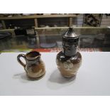 Royal Doulton stoneware pepper pot and small jug.