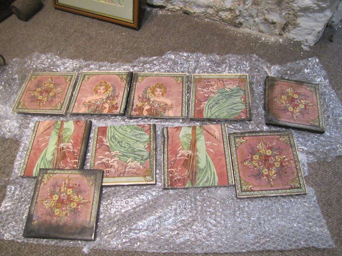 Selection of Victorian tiles.