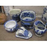 5 X Victoria Blue and White Items.