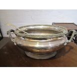 Elkington silver plated punch bowl and ladle.