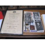 Humane Society Certificate & Items Including WWII Medal etc.