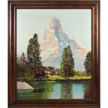 Arnold-Graboné, Georg (München 1896 - 1982 Buchhof), Grindjisee am Matterhorn, Öl auf Leinwand in