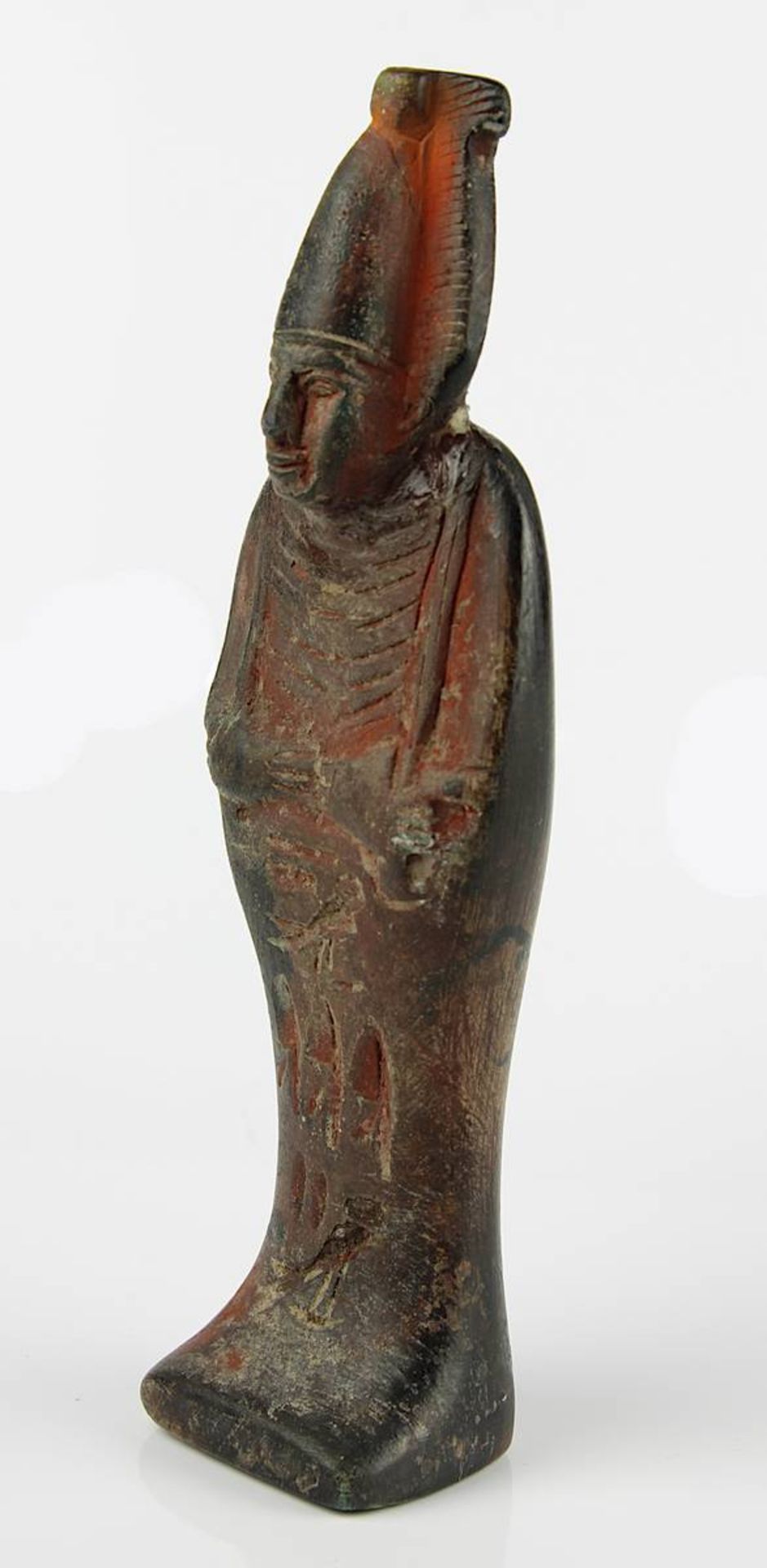 Stehender Osiris, ägyptisch, wohl ptolemäisches Ägypten der Spätphase, 26-31 Dynastie, Ton, roter - Bild 4 aus 6