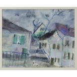 Juncker, Hermann Theophil (geb. Ludwigshafen 1929), Am Schlossberg (in Homburg/Saar), Aquarell, am