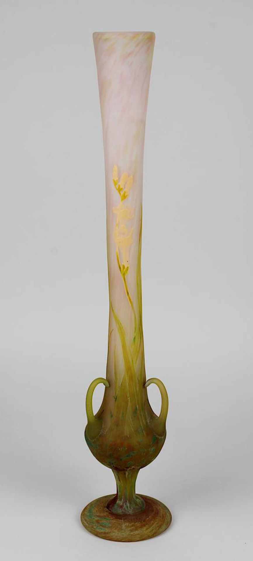 Daum Jugendstil-Vase Freesias, Nancy 1910 - 12, Entwurf wohl Henry Bergér, Luxusglas-Serie, Modell - Bild 12 aus 12