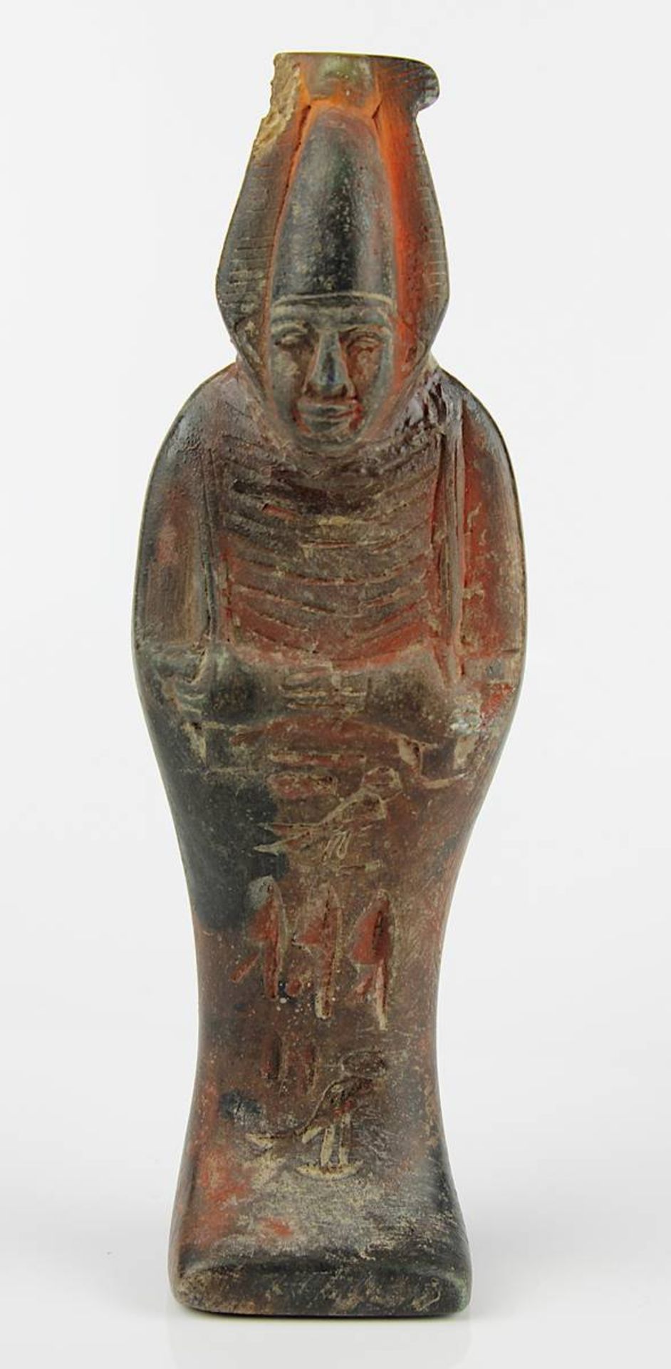 Stehender Osiris, ägyptisch, wohl ptolemäisches Ägypten der Spätphase, 26-31 Dynastie, Ton, roter