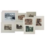 Heiken, Franz (geb. 1900 - ?), acht Radierungen mit meist Landschaftsmotiven, teils mit