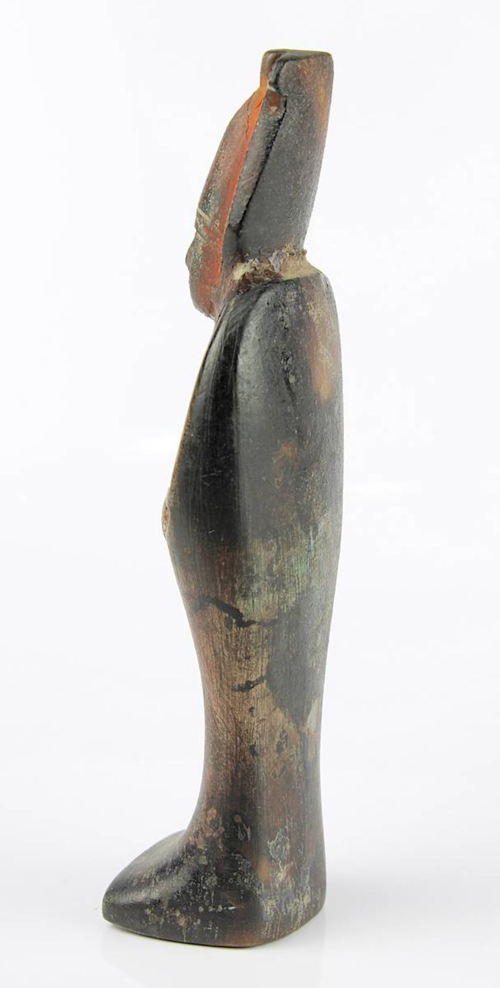 Stehender Osiris, ägyptisch, wohl ptolemäisches Ägypten der Spätphase, 26-31 Dynastie, Ton, roter - Bild 6 aus 6