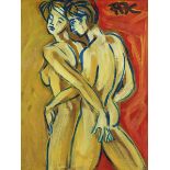 Pfefferkorn, Felix Samuel (Berlin 1945 - 1980 verschollen), "Lovers 1978", Aktpaar, Acryl auf