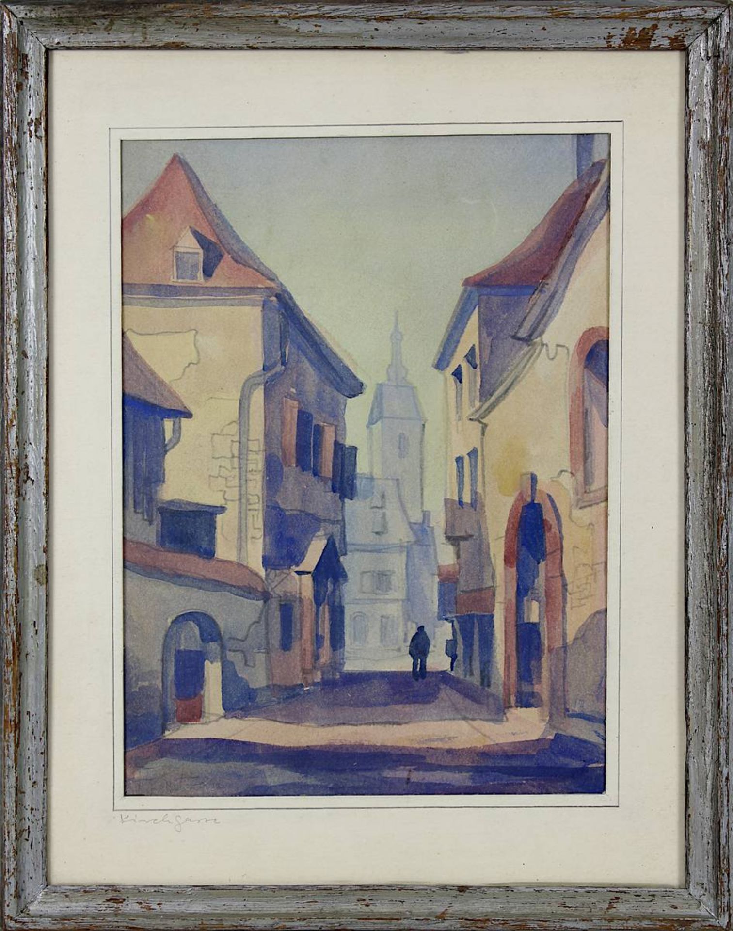 Franzen, Peter (Saarbrücken 1913 - 2003 Dudweiler), "Kirchgasse", wohl Blick auf die Alte - Bild 2 aus 2
