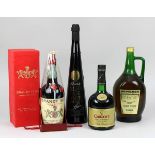 Vier Flaschen Brandy, Griechenland, Spanien, Frankreich, 2. H. 20. Jh.: Brandy Alexander The Great
