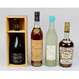 Vier Flaschen Cognac, Frankreich 2. H. 20. Jh.: Cognac Denis - Mounié, Fine Champagne V.S.O.P.,