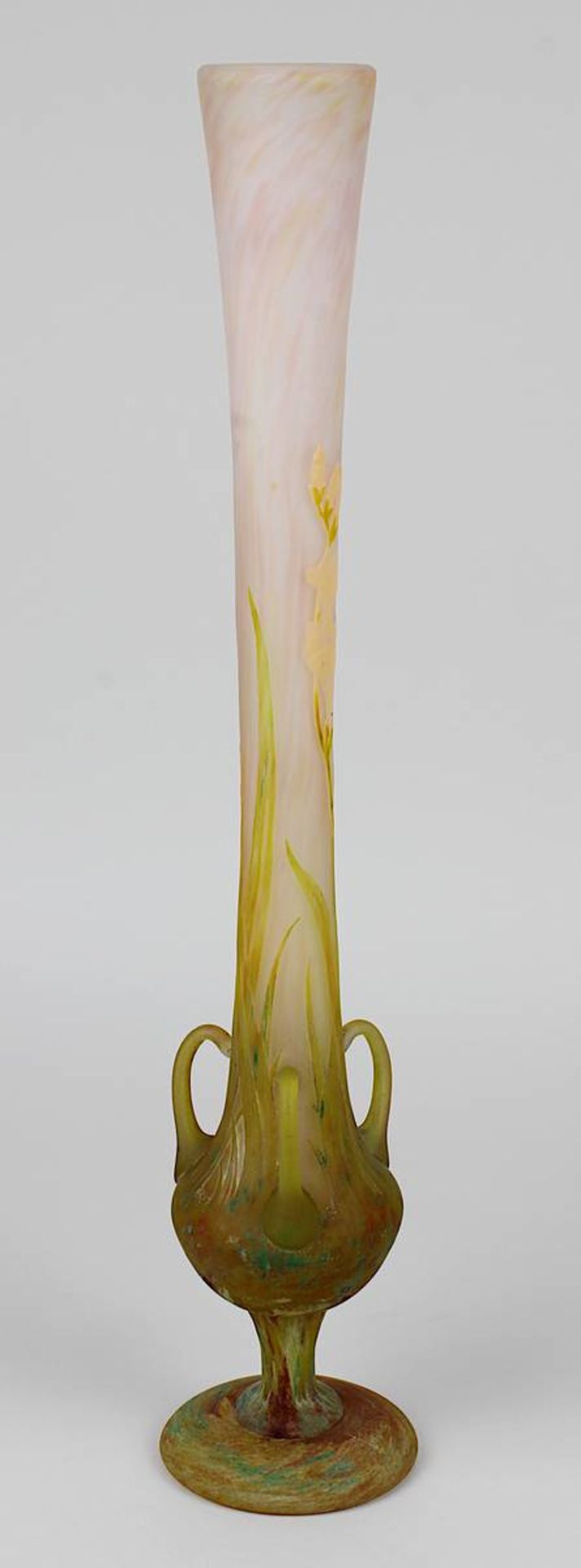 Daum Jugendstil-Vase Freesias, Nancy 1910 - 12, Entwurf wohl Henry Bergér, Luxusglas-Serie, Modell - Bild 2 aus 12