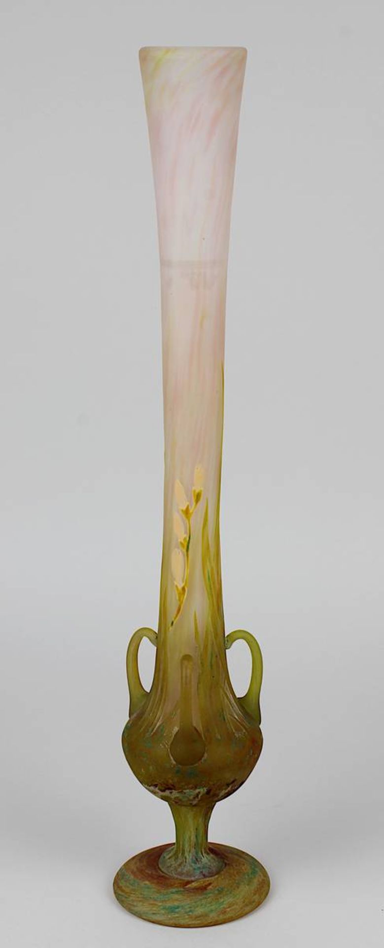 Daum Jugendstil-Vase Freesias, Nancy 1910 - 12, Entwurf wohl Henry Bergér, Luxusglas-Serie, Modell - Bild 9 aus 12