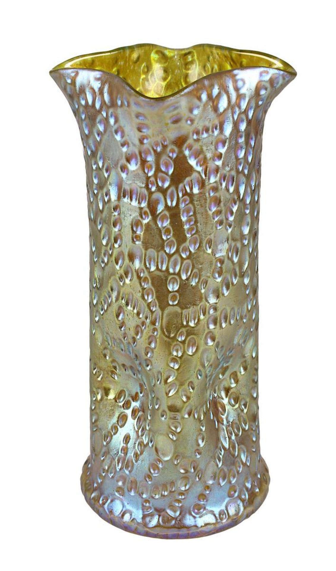 Große Jugendstil Lötz Diaspora-Vase, Klostermühle Böhmen um 1902, Dekor Diaspora, Grund candia, - Bild 2 aus 5