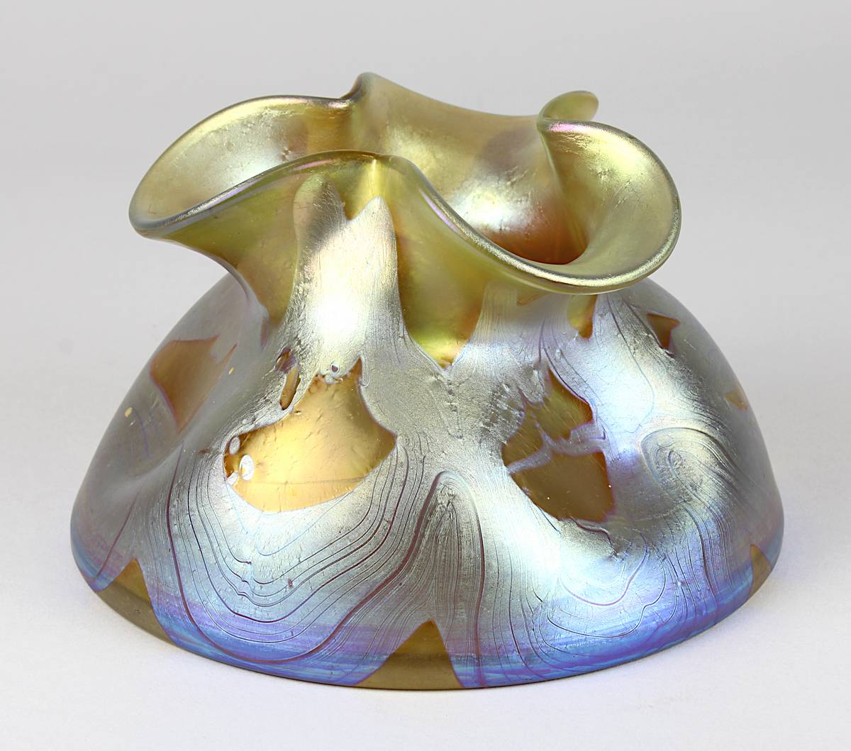 Jugendstil Lötz-Vase, Dekor "Metallviolett mit Silberband", Johann Lötz Witwe, Klostermühle Böhmen - Image 5 of 5