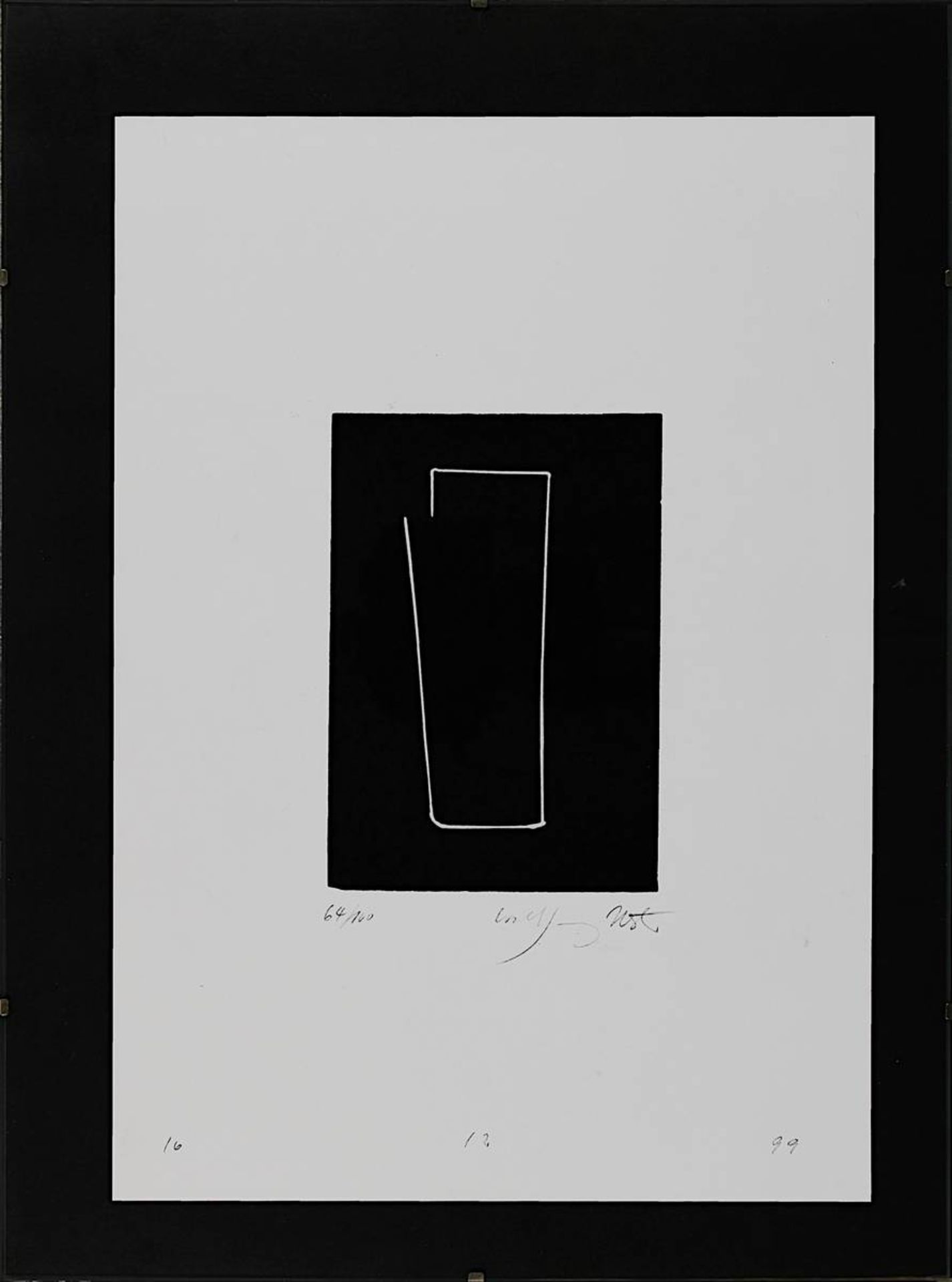 Nestler, Wolfgang (geb. Gershausen 1943), 11 Linolschnitte, jeweils Komposition ohne Titel, alle - Bild 5 aus 8