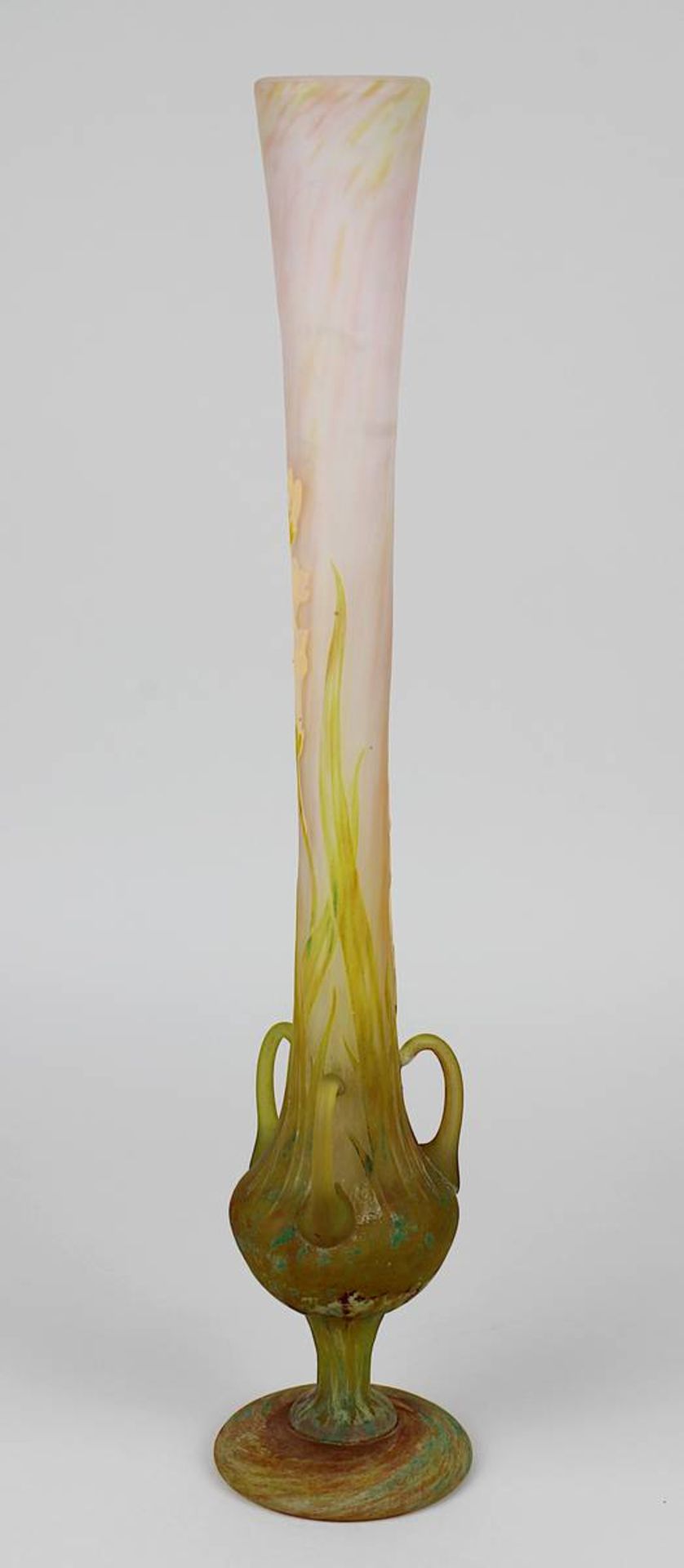 Daum Jugendstil-Vase Freesias, Nancy 1910 - 12, Entwurf wohl Henry Bergér, Luxusglas-Serie, Modell - Bild 7 aus 12