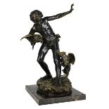 Chevré, Paul Romain (Brüssel 1866 - 1914) "Combat de coqs", große Bronzeskulptur, fein