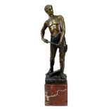 Beck, Ernst (Altglengbach 1879 - 1941 Wien) Bronzeskulptur Eisenarbeiter, um 1910, Arbeiter mit